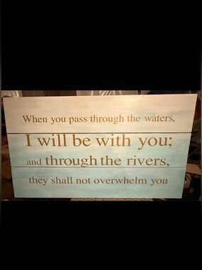 Inspirational Blue Beach Wall Sign - I Will Be With You